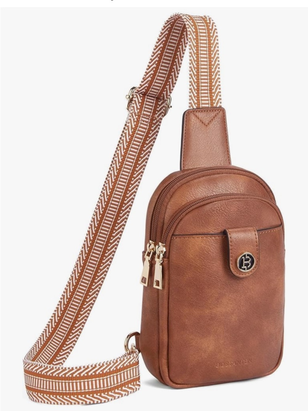 Brown Leather Crossbody Sling Bag for Men
